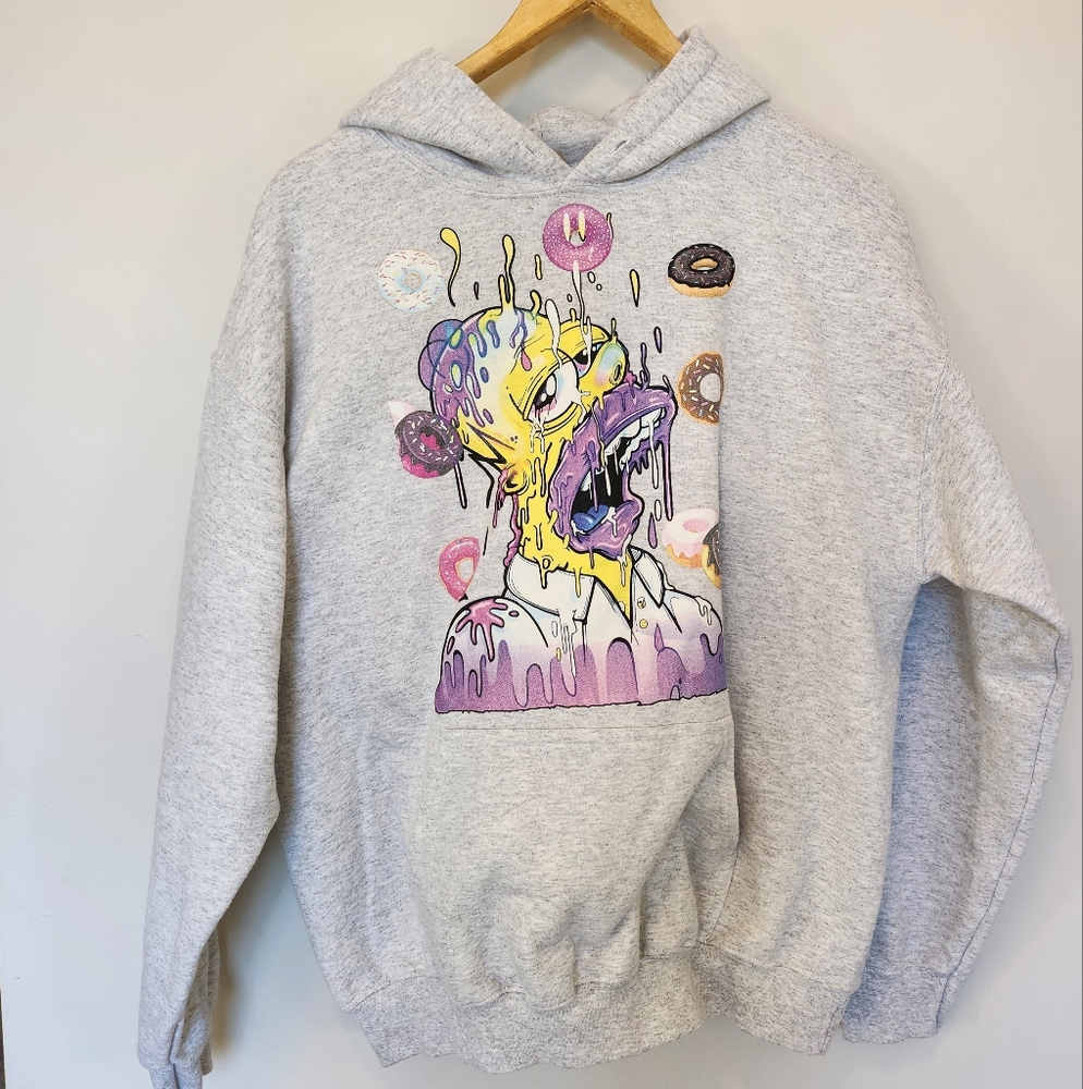 Gilman Simpsons Acid Trip Donut Homer Hoodie Large